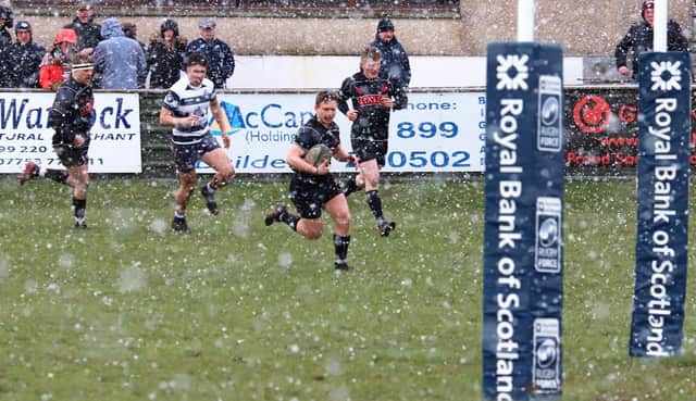 Biggar Rugby Club are hoping to return to competitive action this summer, when hopefully it won't be snowing! (Pic by Nigel Pacey)