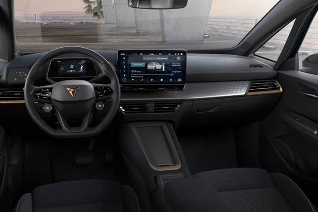 The Cupra Born interior features digital instruments and a 12-inch touchscreen