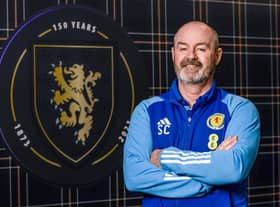 Steve Clarke is pictured at Hampden Park after signing a contract extension to remain Scotland head coach until 2026. (Photo by Craig Williamson / SNS Group