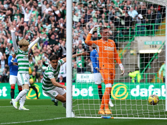 Jota celebrates after scoring the opening goal.