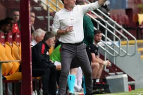 Graham Alexander watching his team suffer shock first leg defeat against Sligo (Pic by Ian McFadyen)
