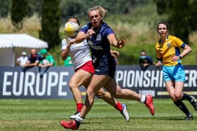Rugby star Emma Orr in action for Scotland