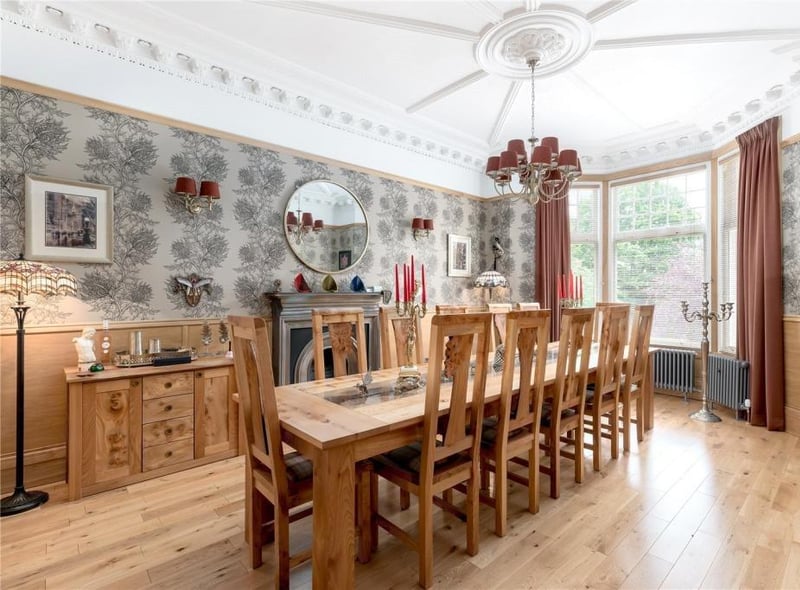 A spacious dining room.