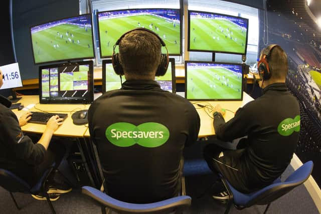 SPFL referees undergo VAR training at Hampden last month