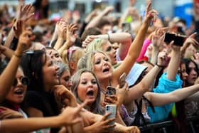 The excited crowd on the first day of the festival.