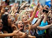 The excited crowd on the first day of the festival.