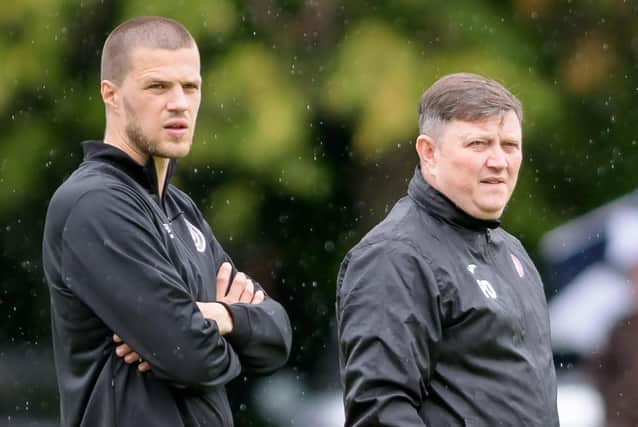 Craig Gupwell (left) and Paul Davies have been installed as co managers at Carluke Rovers (Pic courtesy of Graham Robb Photos)