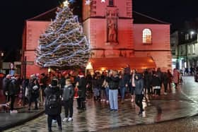 The Christmas tree at St Nicholas Church was much admired by locasl. (Pics: Discover Lanark)