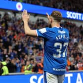 Rangers' Scott Arfield approaches the Union Bears as he leaves the club at the end of the season