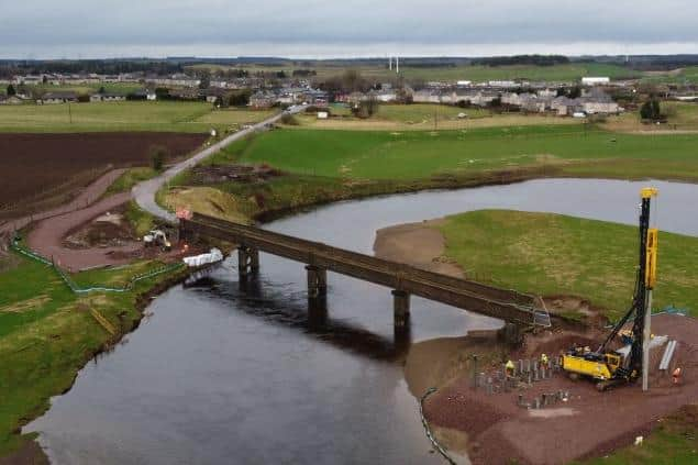 Work has started on the £7.4 million replacement bridge, some five years after it was closed amid safety concerns.