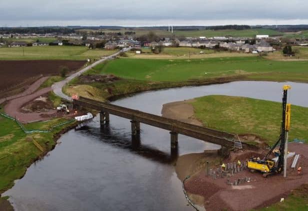 Work has started on the £7.4 million replacement bridge, some five years after it was closed amid safety concerns.