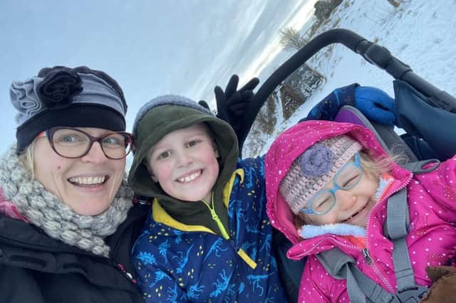 Sally, Silas and Sia are pictured all wrapped up for the cold weather this winter, which they got a helping hand to get through from the virtual hospice team at CHAS.