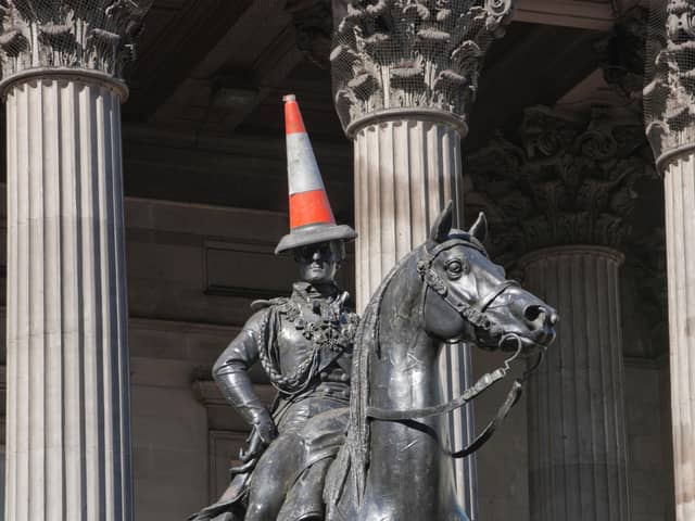 The Duke of Wellington with the cone on top of his head is one of many Glasgow’s figures you could dress up as this Halloween.  