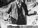 Winston Churchill carrying out some brick work at his home in Chartwell, Kent, in 1928 (photo: Getty Images)