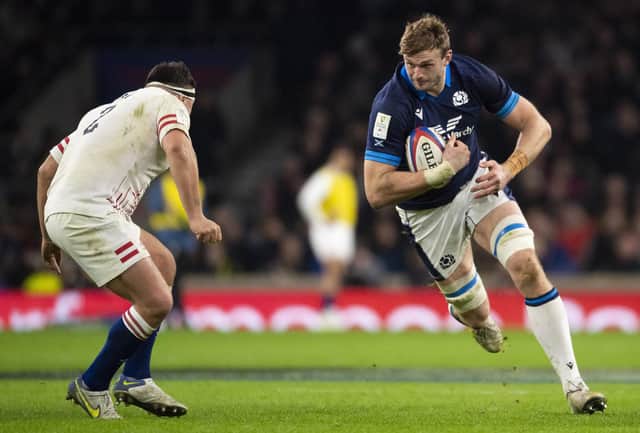 Richie Gray helped Scotland beat England at Twickenham in their Six Nations opener. (Photo by Ross MacDonald / SNS Group)