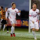 Ross Cunningham celebrates after putting Clyde ahead against East Fife (pic: Craig Black Photography)