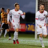 Ross Cunningham celebrates after putting Clyde ahead against East Fife (pic: Craig Black Photography)