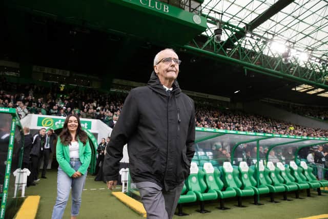 Celtic legend Frank McGarvey with daughter Jennifer before the match.