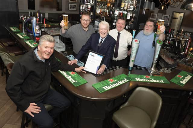 L-R Star Pubs Area manager Tom Reilly with Gary, Pat Peter and Stephen. (Picture by Mark F Gibson)