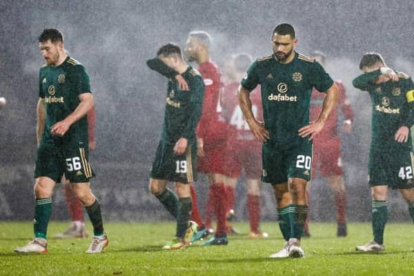 Dejection at full-time in Paisley for Celtic after dropping two points in the title race with a 0-0 draw against St Mirren. (Photo by Craig Williamson / SNS Group)