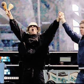 Brothers Liam and Noel Gallagher at Edinburgh’s Murrayfield Stadium during one of three Oasis gigs in 2025.