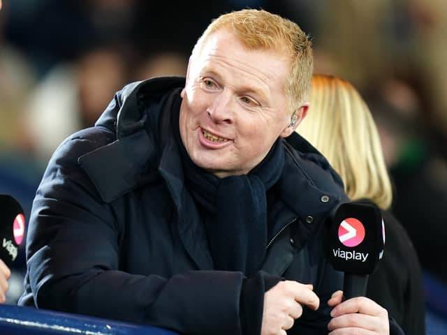 Neil Lennon on media duty in Scotland.