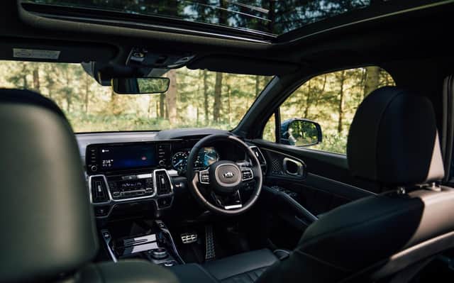 The Sorento's interior is spacious and packed with equipment