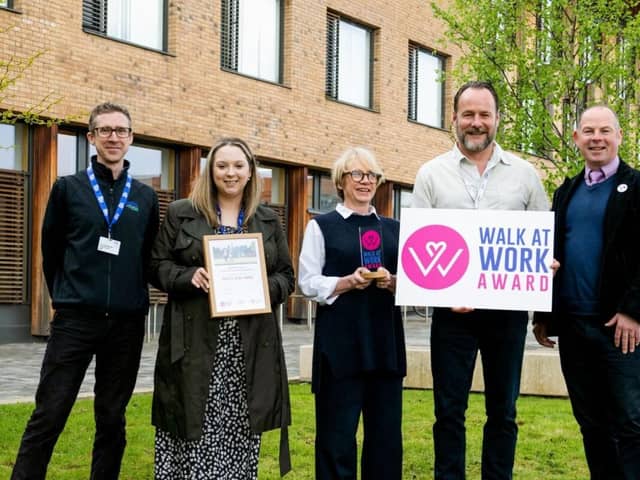 From left, Carl Greenwood, Cllr Katie Pragnell, Julie Murray HSCP, Gerry Mitchell HSCP, Kevin Lafferty PFA