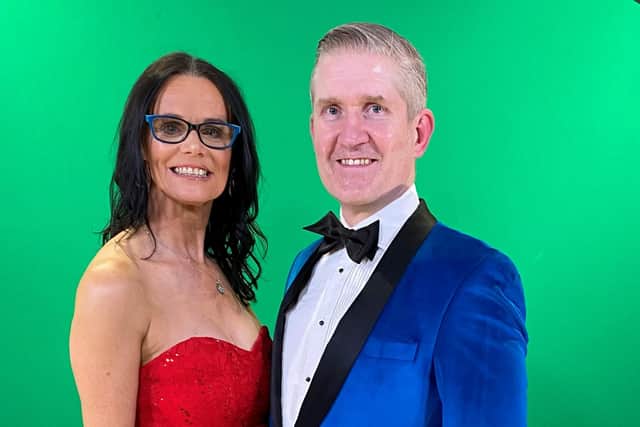 Clare Cannon is pictured with her dancing partner Marcus Littlejohn