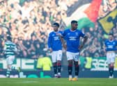 Rangers' players look on after Celtic defeated them to win the Viaplay Cup final.