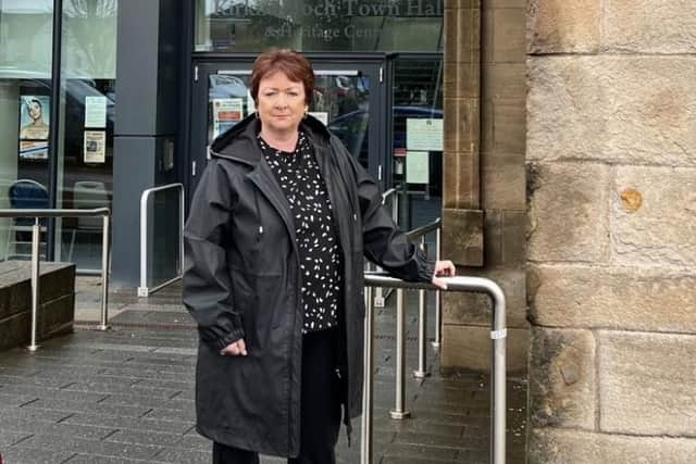 SNP MSP Rona Mackay outside the vaccination centre in Kirkintilloch.