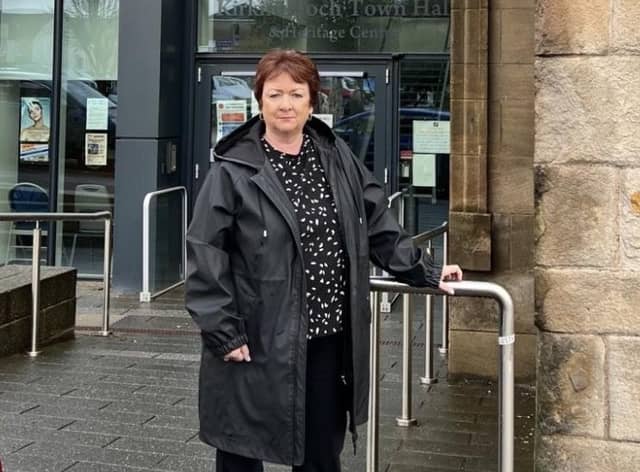 SNP MSP Rona Mackay outside the vaccination centre in Kirkintilloch.