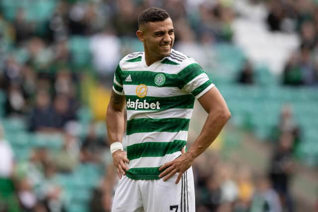 Celtic's Giorgos Giakoumakis's attitude this seaosn has been first-class...which isn't a given for those strikers having to play the role of off-the-bench back-ups. (Photo by Craig Williamson / SNS Group)