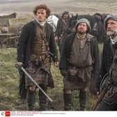 Sam Heughan, Bill Paterson, Graham McTavish in season one of Outlander, 2014. Pic: Photo by Starz! Movie Channel/Courtesy/Shutterstock