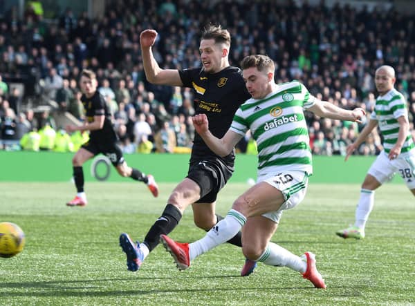 James Forrest scored Celtic's third - and his first league goal of the season - during the 3-1 win over Livingston. (Photo by Craig Foy / SNS Group)