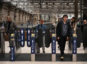 Members of the public pass through Central Station on June 21, 2022 in Glasgow.. The biggest rail strikes in 30 years started on Monday night with trains cancelled across the UK for much of the week. (Photo by Jeff J Mitchell/Getty Images)