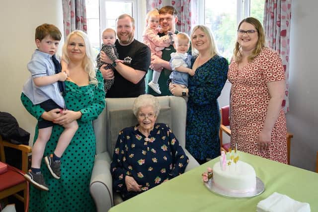 Five generations came together to celebrate May's big day.