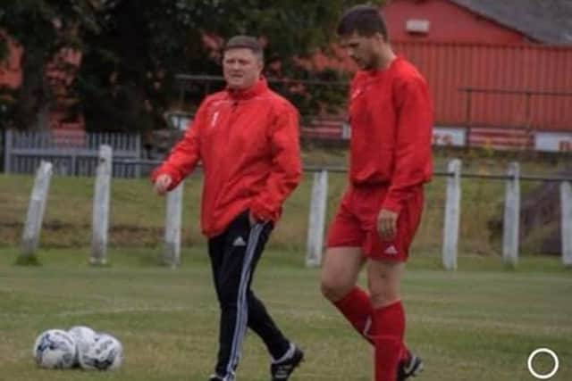 Rovers co-boss Paul Davies (1st left) missed Thistle defeat but will be back for Gartcairn game this weekend