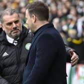 Celtic manager Ange Postecoglou and Rangers counterpart Michael Beale shake hands during the Scottish Cup semi-final at Hampden. (Photo by Rob Casey / SNS Group)