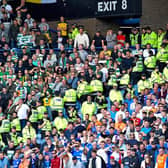 Police segregate between the supporters during the Ladbrokes Premier match between Rangers and Celtic at Ibrox Stadium, on September 1, 2019, in Glasgow, Scotland. (Photo by Rob Casey / SNS Group)