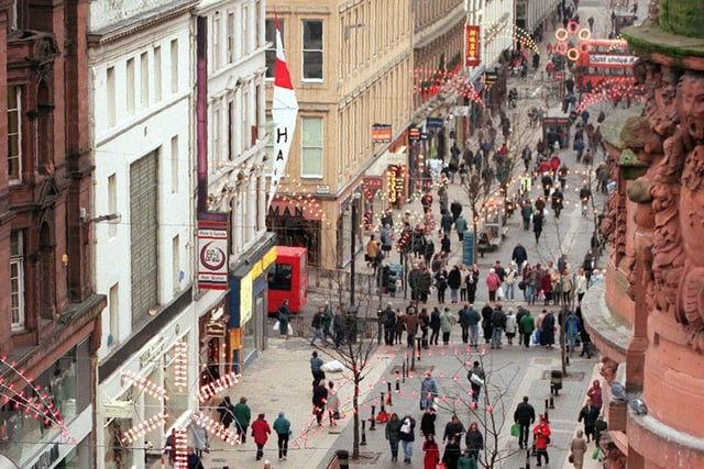 Christmas shoppers in Sauchiehall Street.