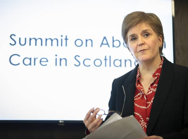 First Minister Nicola Sturgeon speaks during a summit on abortion care in Edinburgh (Photo: Lesley Martin/PA Wire).