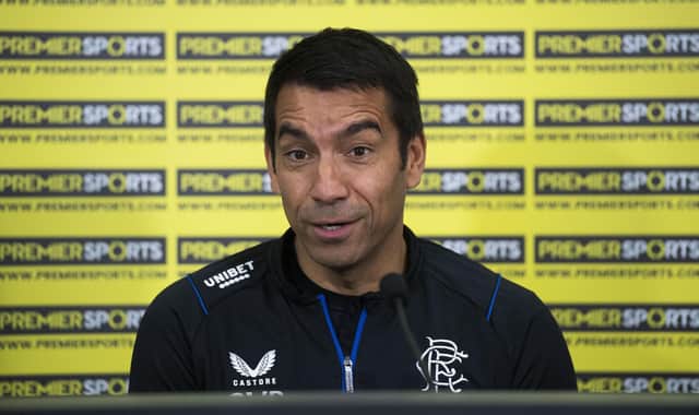 Giovanni van Bronckhorst addresses the media during his pre-match press call.