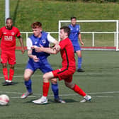 Rovers' Mark O'Reilly in action against Greenock Juniors (Pic by Kevin Ramage)