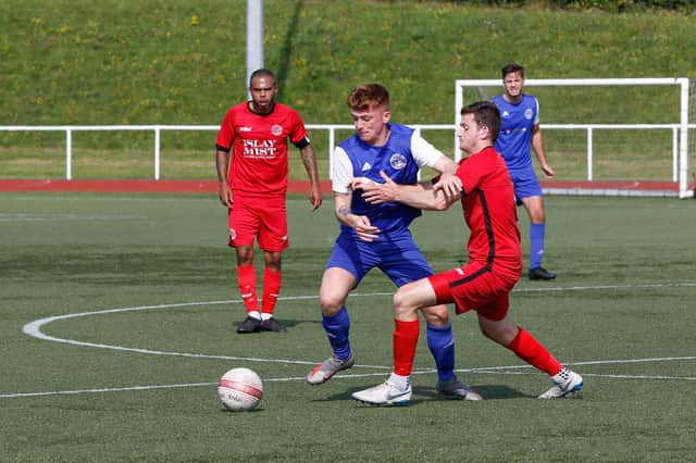 Rovers' Mark O'Reilly in action against Greenock Juniors (Pic by Kevin Ramage)