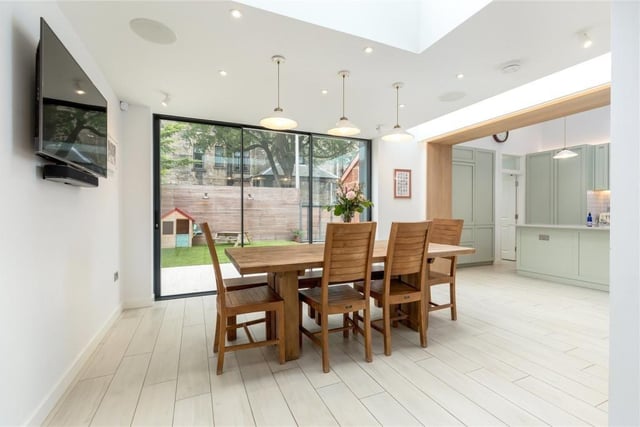 An extension was added to the building to create the kitchen and dining space.