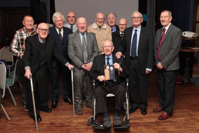 George Johnston with friends at his birthday party in Royal British Legion. Pic: Contributed