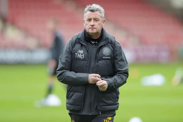 Celtic B manager Tommy McIntyre wants his team's precence in the Lowland League to create a "halfway" between youth and senior level at the club. (Photo by Mark Scates / SNS Group)