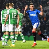 Rangers' Ryan Jack celebrates scoring his team's second goal against Hibernian at Ibrox on Thursday. (Photo by Mark Runnacles/Getty Images)