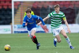 Tony Weston of Rangers and Dane Murray of Celtic have both featured for their respective B teams in the Lowland League this season.  (Photo by Craig Brown / SNS Group)